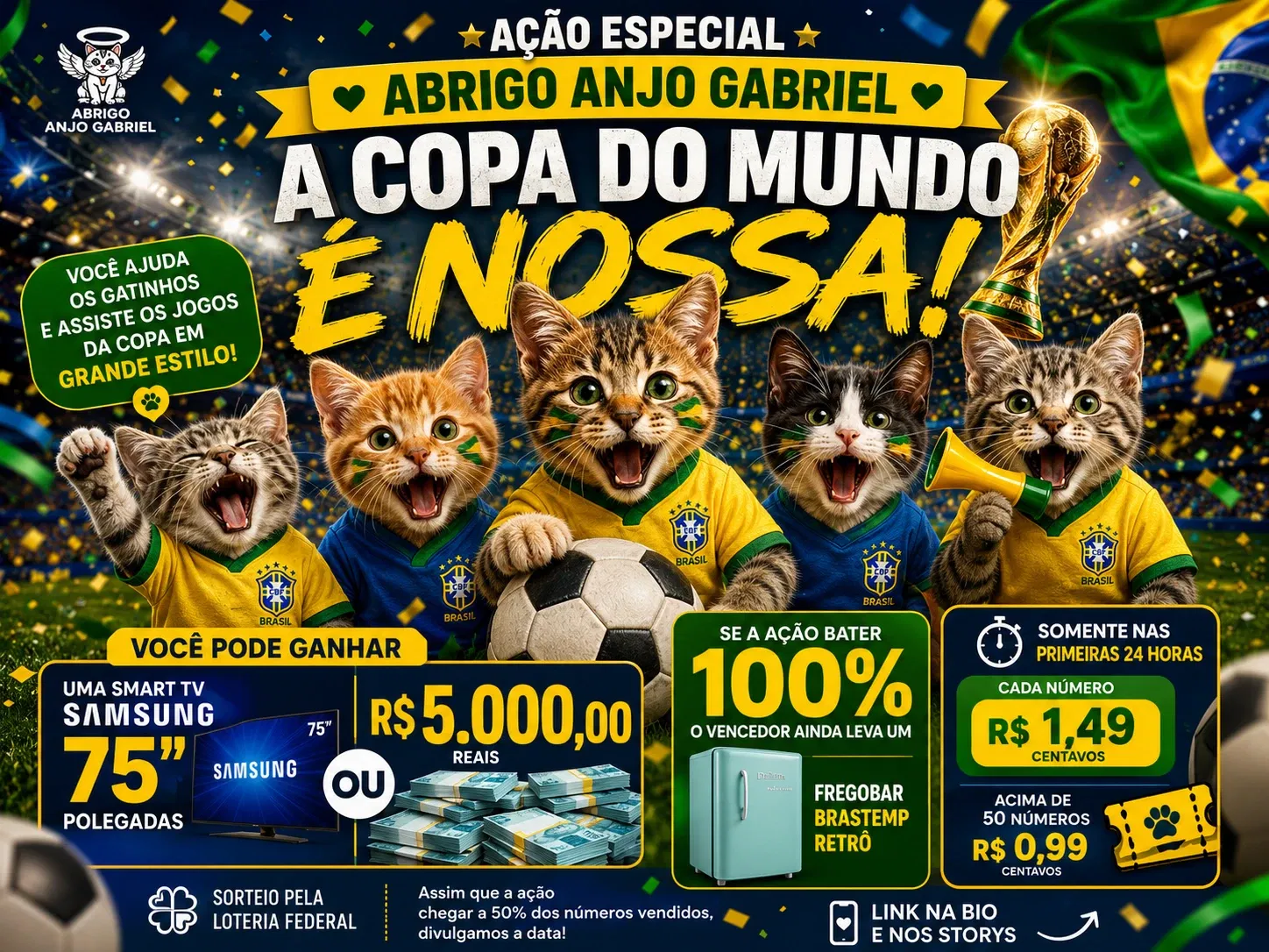 Ação Especial Abrigo Anjo Gabriel - A Copa do Mundo é nossa