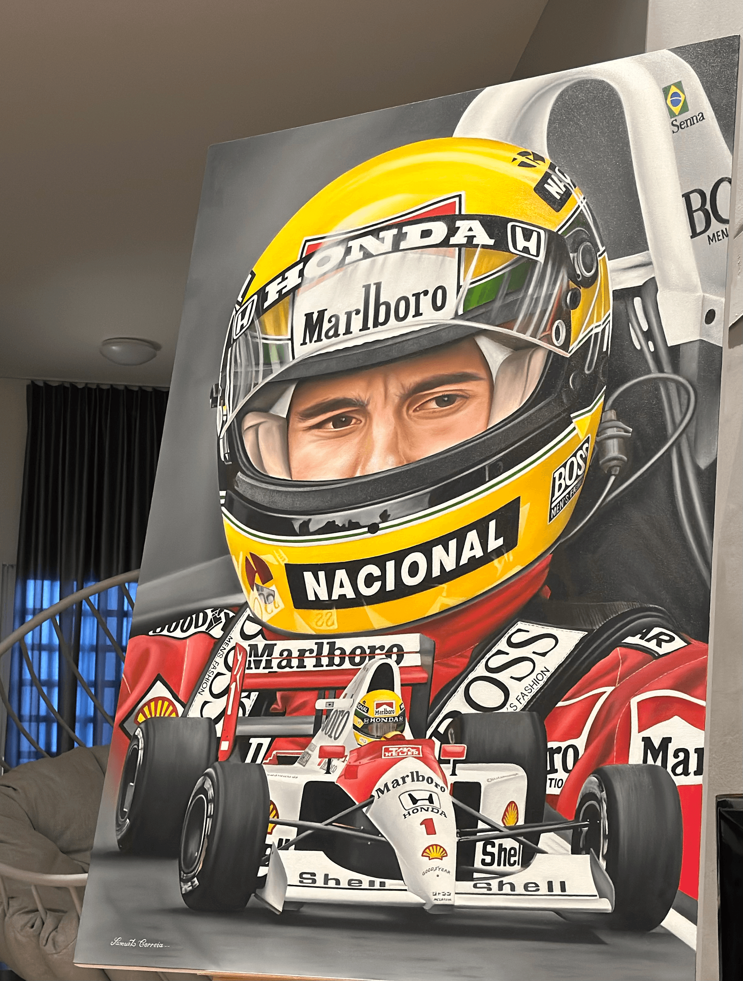 Quadro Ayrton Senna / Vale tatuagem R$2.000