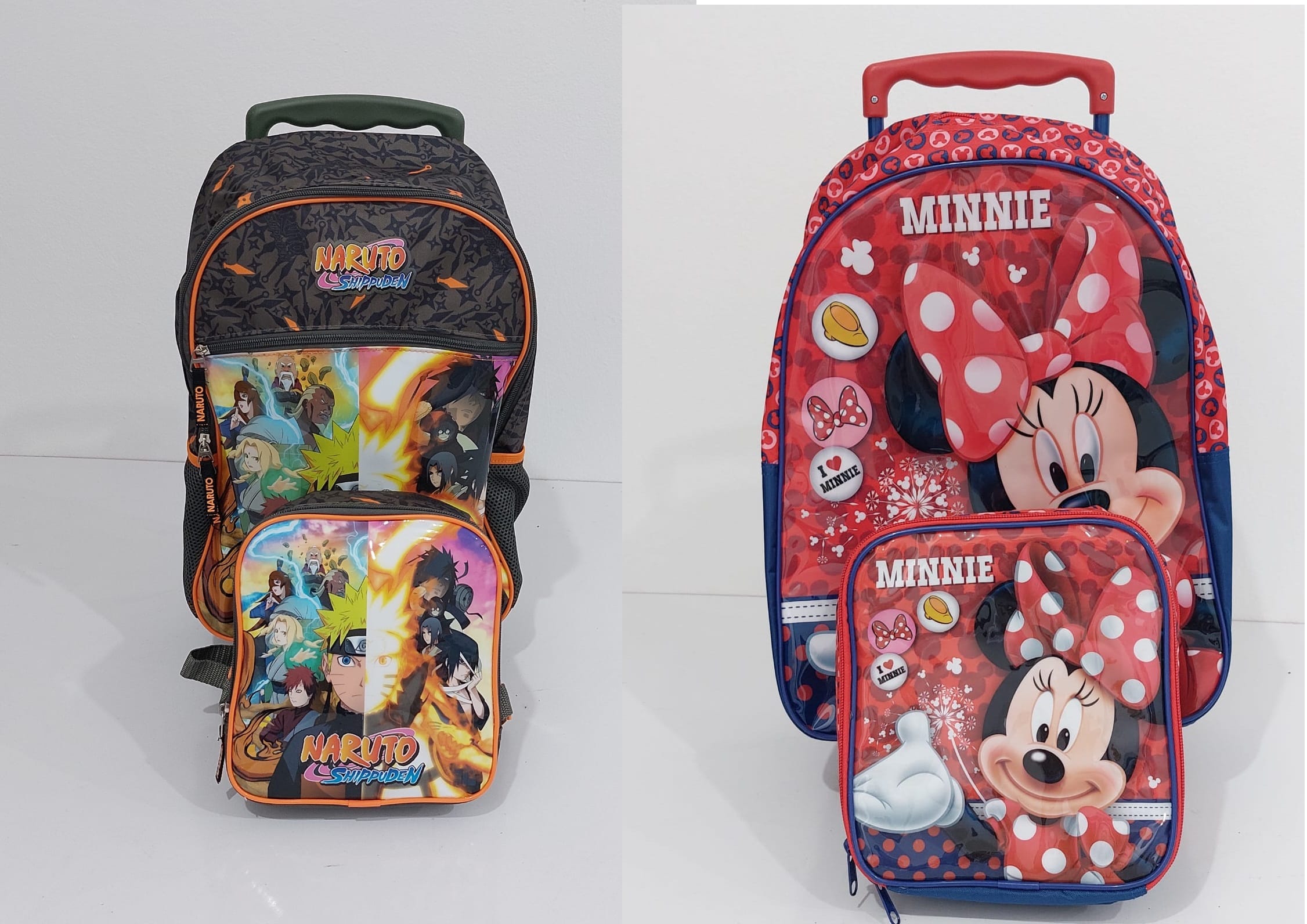 Kit 2 Conjuntos Originais Licenciados Mochilas de Rodinha