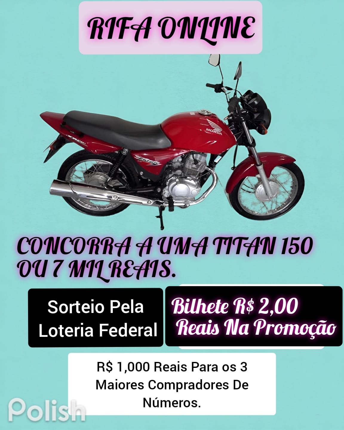 Titan 150 ES ou 7 mil no pix