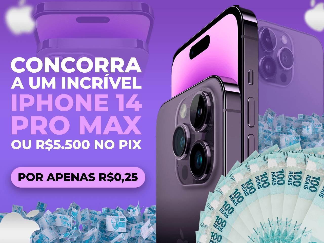 Sorteio IPhone 14 pro Max ou R$5.500 no PIX