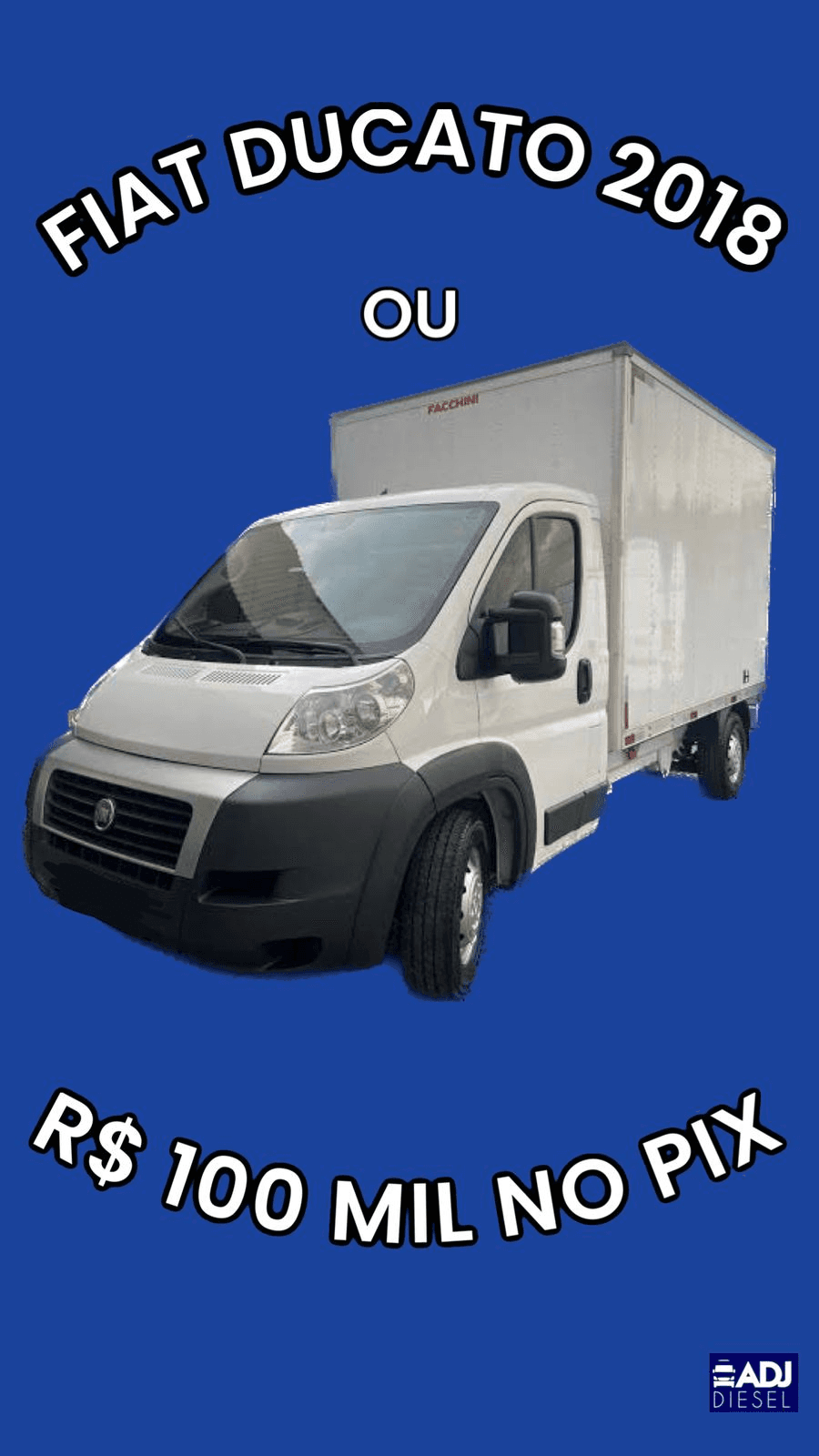 Fiat Ducato baú 2018 ou R$: 100 MIL NO PIX por R$ 0,50