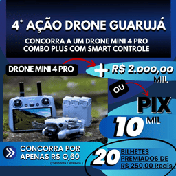 4° ação Mini 4 Pro Combo Plus com Smart + 2 mil ou 10 mil no Pix