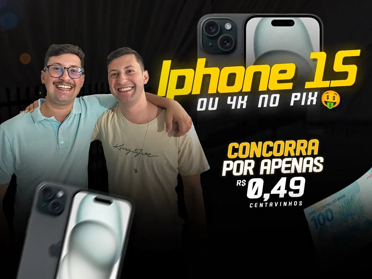 iPhone 15 OU 4K no PIX