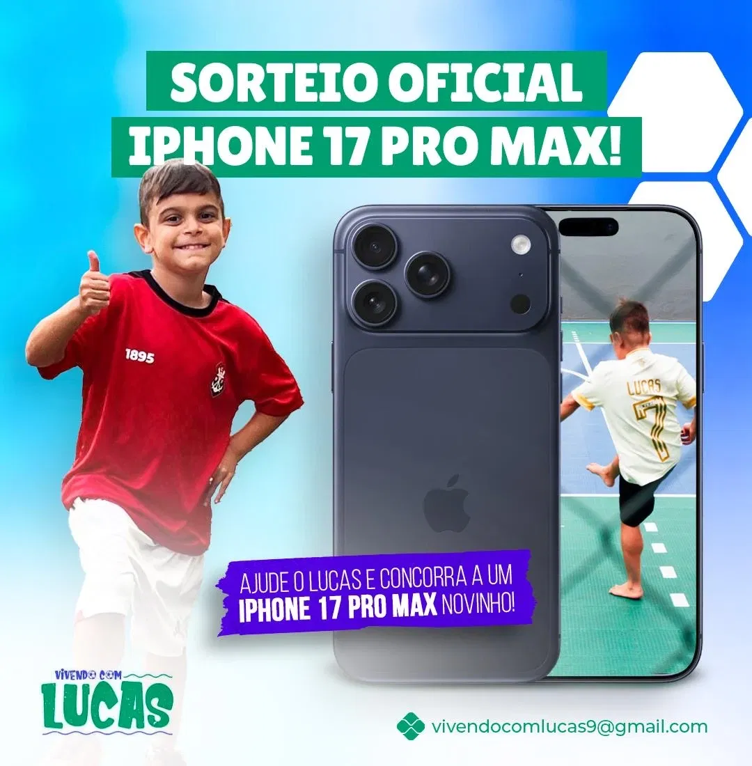 ajude o Lucas e concorra a um iPhone 17 Pro Max