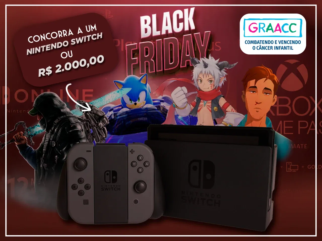 Nintendo SWITCH OLED DESBLOQUEADO ou R$2.000 - Black Friday #1 [Campanha #16]