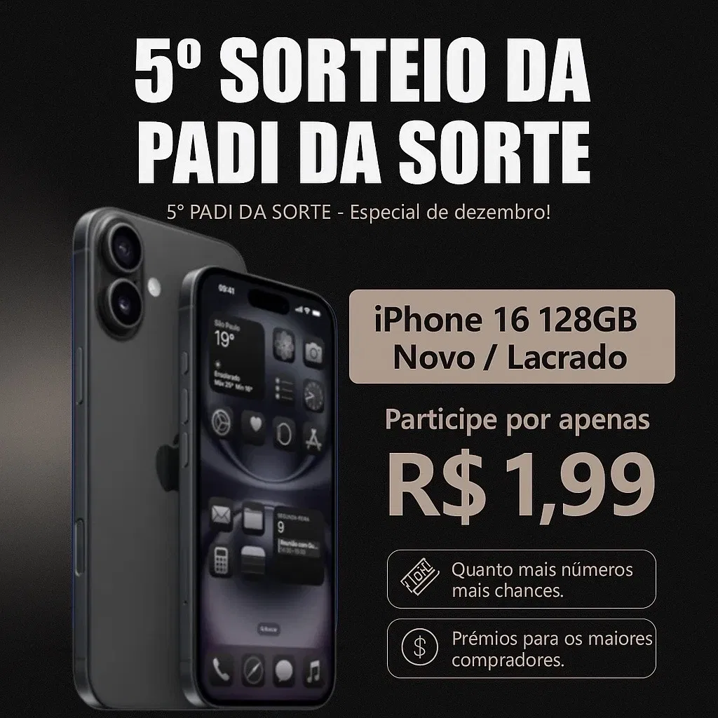 5º PADI DA SORTE - Especial de Dezembro 📲