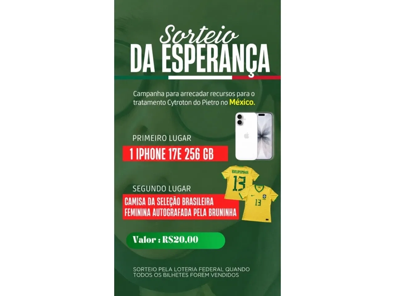 Rifa da Esperança - Pietro no México 🇲🇽