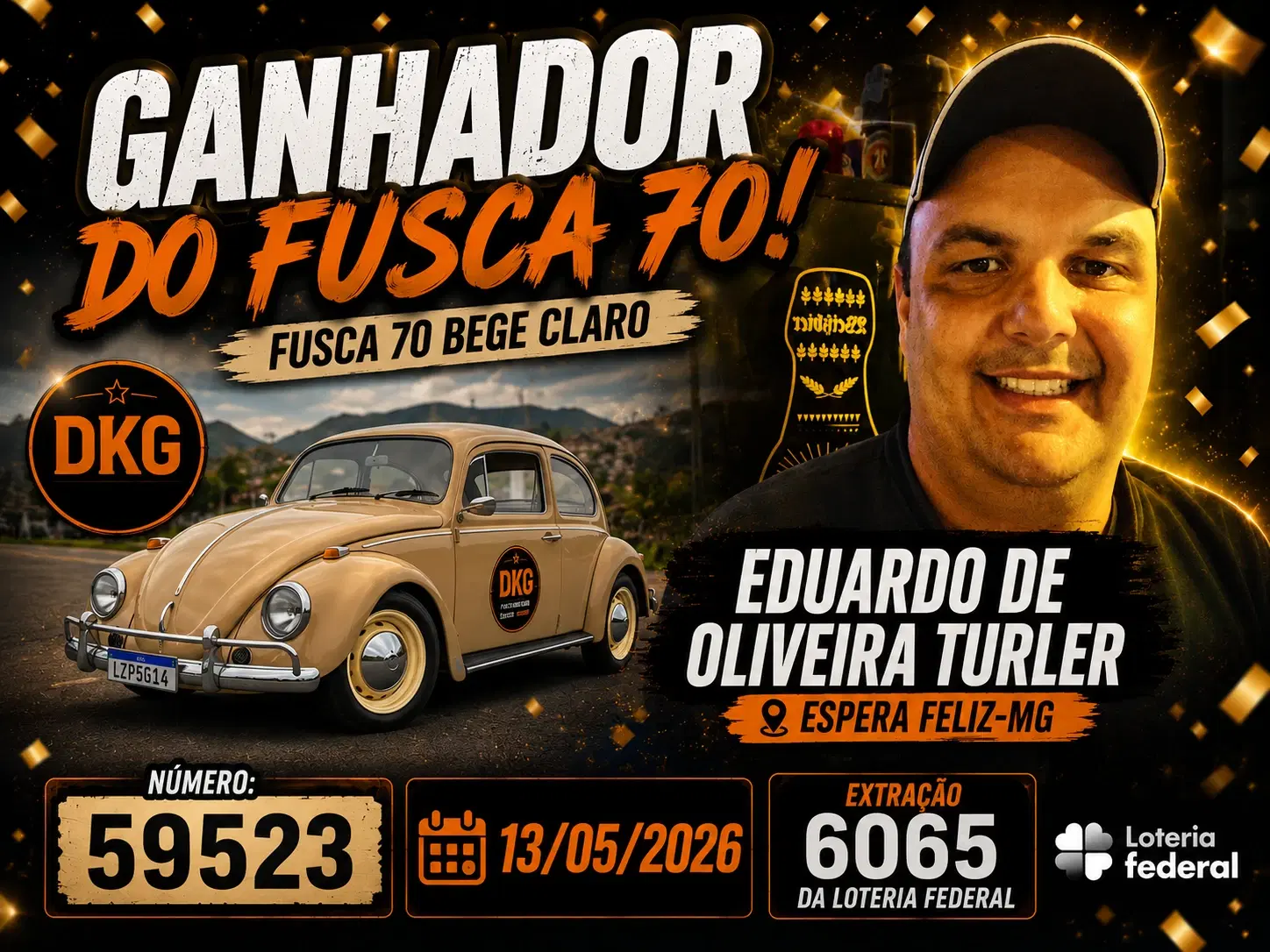 FUSCA 1300 BEGE CLARO 1970