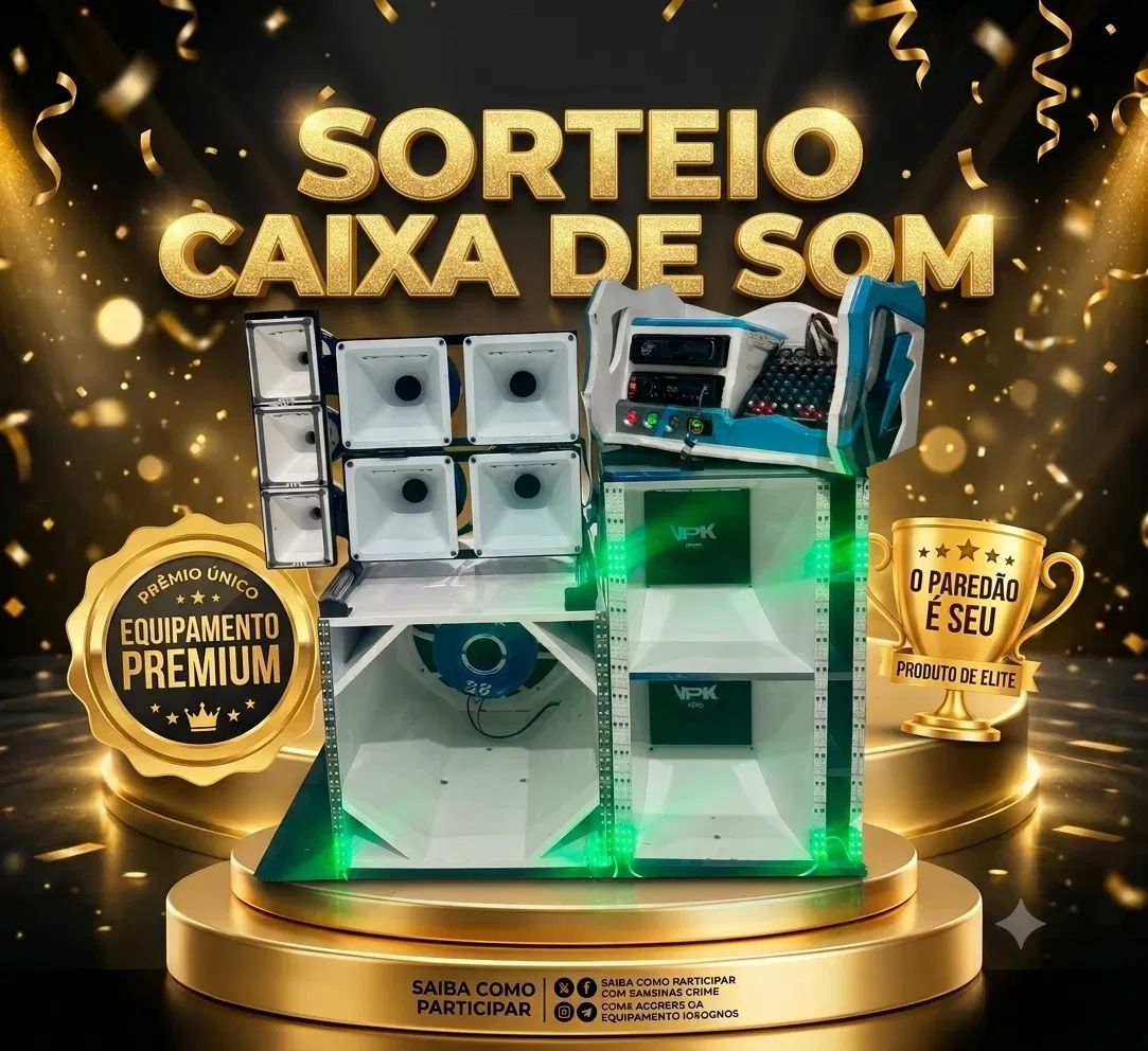 CAIXA DE SOM DOIS MEDIOS + RACK MÓVEL