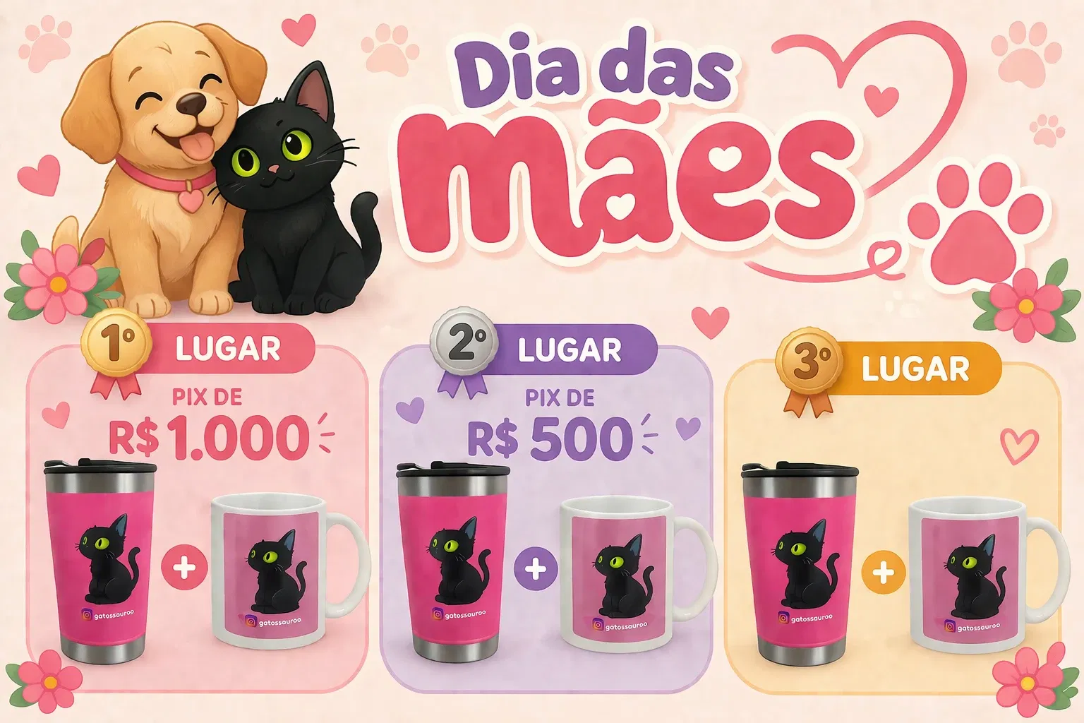 Rifa Dia das Mães - Resgatinhos e Gatossauro
