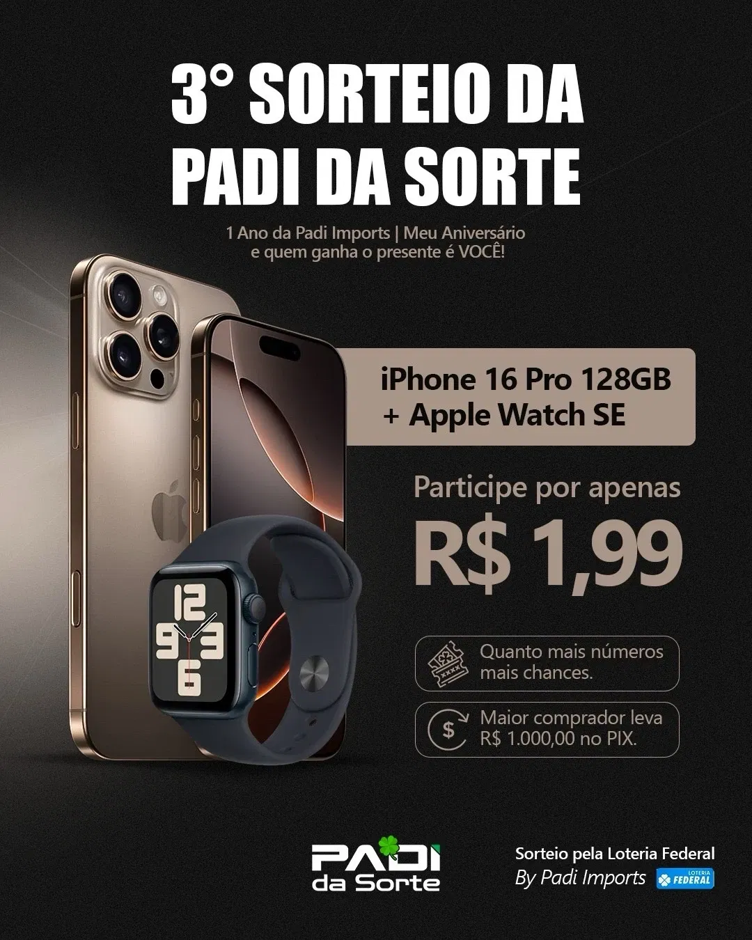 🎉ANIVERSÁRIO DA PADI - O Presente é Seu 📲⌚️